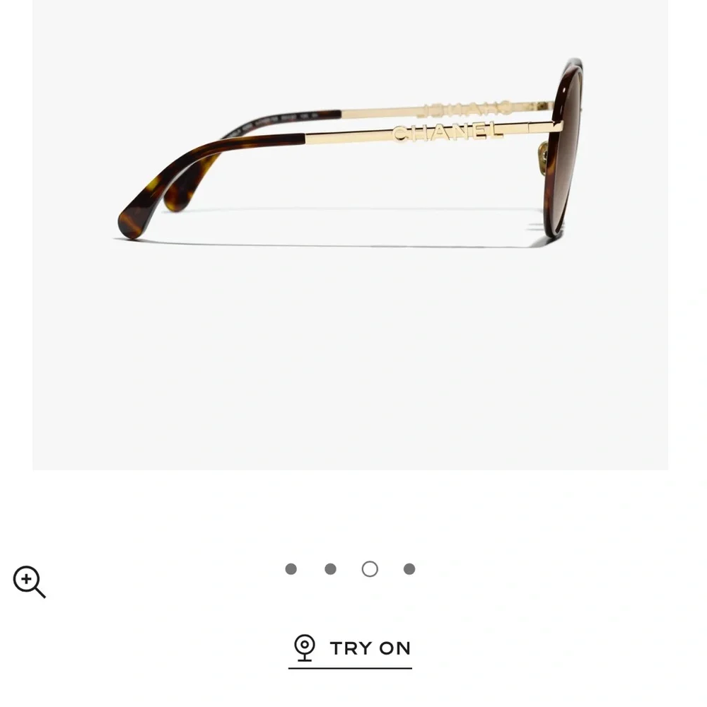 CHANEL Brown and Gold Tortoise Round Sunglasses - Picture 2 of 15